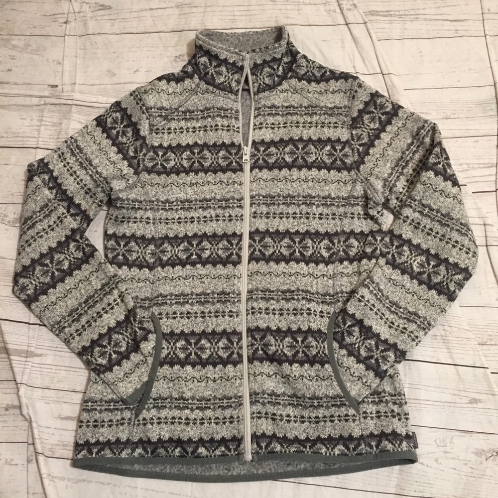 Eddie Bauer Cardigan Fair Isle Pattern